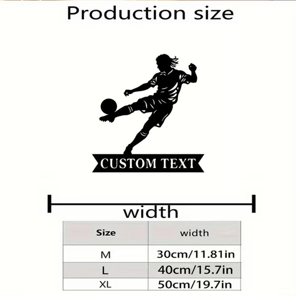 Customizable Soccer Player Wrought Iron Wall Art Modern Home Decor Sports Gift