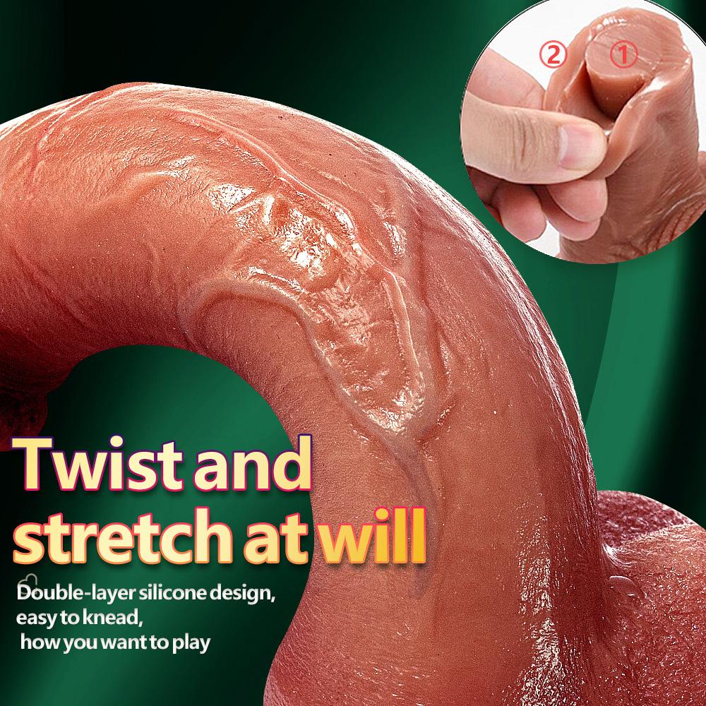 Super Double Liquid Silicone Artificial Penis Dildo Hand Stick Female Masturbator Adult Sex Toys