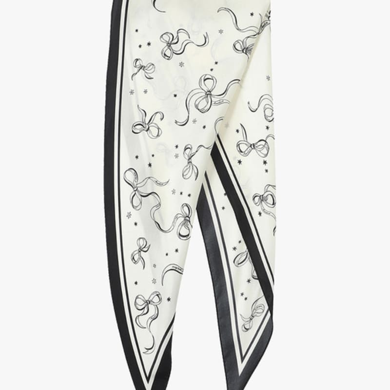 IT MICHAA Ribbon Pattern Silk Scarf ITP9AMF110 (CREAM)
