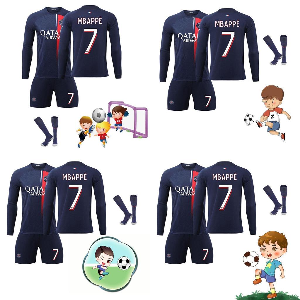High-quality Paris Home Soccer Kit Long Sleeve Pants Socks Suitable For Children And Adults