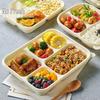 ZISIZ Disposable Corn Starch Compartmented Lunch Box