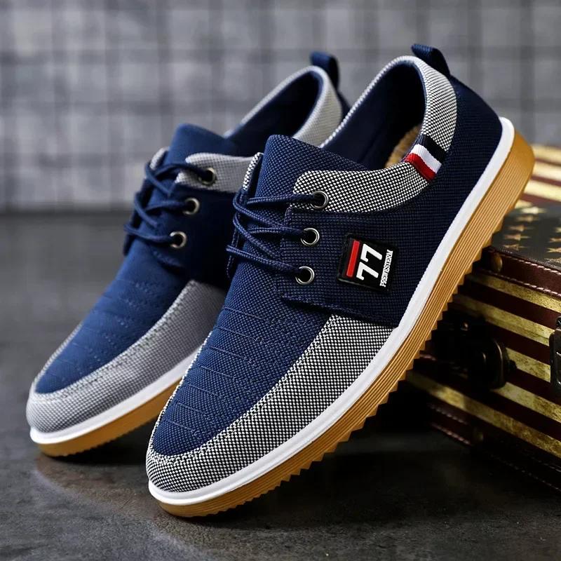 Sneakers Shoes for Men Canvas Shoes Breathable Beef Tendon Bottom Casual Vulcanized Shoes Work Footwear Tenis Masculino