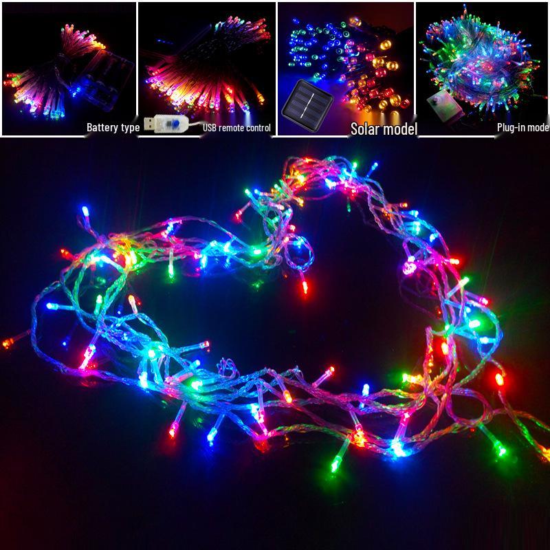 Solar LED Starry String Lights - Colorful Outdoor Decoration for Festivals, Weddings, and Rooms