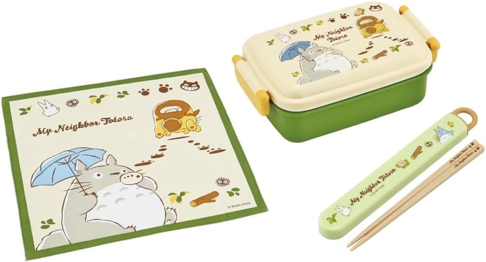 

Skater Totoro 24 Cat Bus Antibacterial Dishwasher Safe Soft Lid Tight Lunch Square Case Lunch Character Tight Lunch Box Set Box, Shape, 450ml, зелёный
