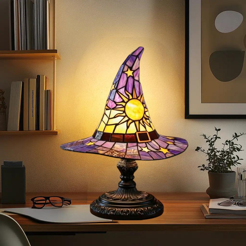Creative Witch Hat USB Powered Table Lamp Handcrafted Halloween Decors Creative Wizard Hat Nightlight For Gift Giving