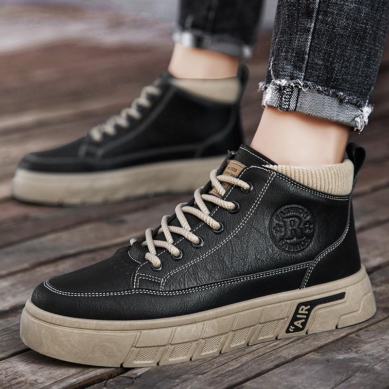 Ny mote Høst Og Vinter Høytopp for menn Martin Boots Studenter Mann Gutter Trending Soft Sole Arbeidssko Arbeidsbeskyttelse Martin Sneakers