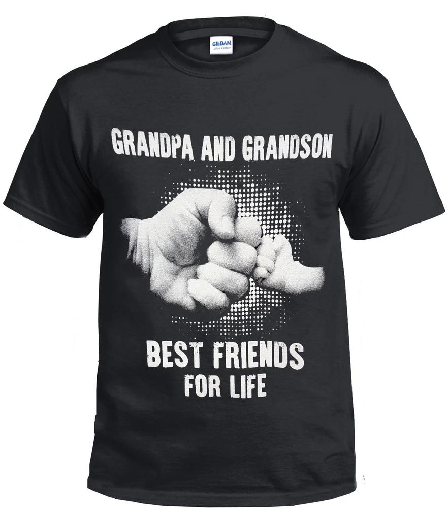 NEW GRANDPA AND GRANDSON BEST FRIENDS FOR LIFE COTTON T SHIRT Funny Cute Top Tee 2XL