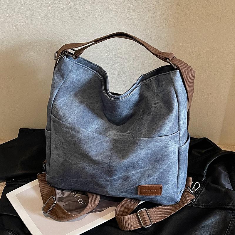 2025 autumn soft leather three-purpose backpack bag women's large-capacity shoulder tote bag commuter college student backpack