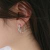 X Line Ring Earrings (2colors)