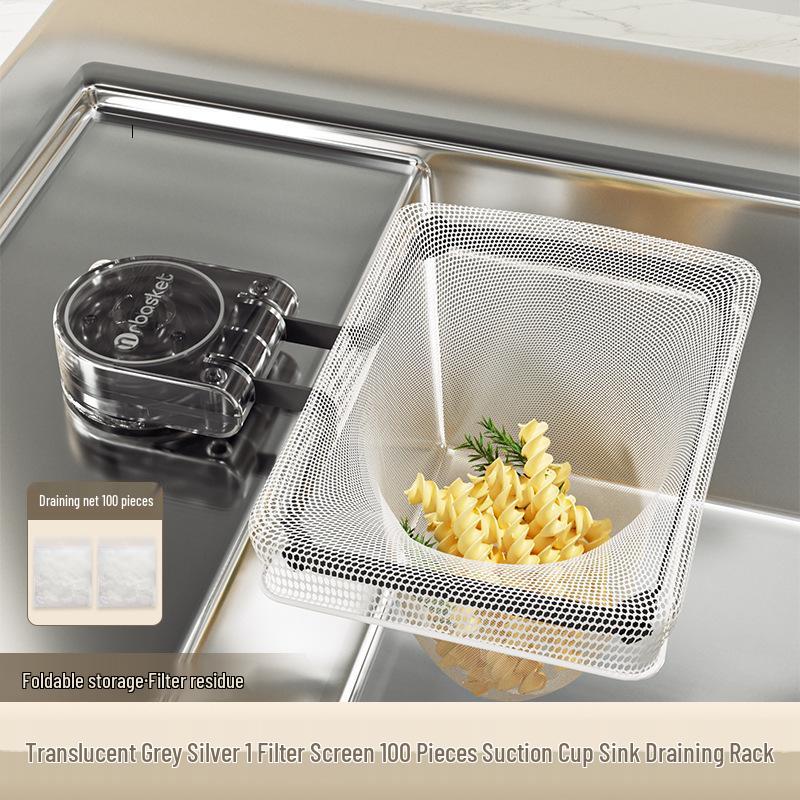 Suction Cup Sink Filter: Disposable Food Scrap Draining Net