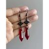 Gothic Style Bat Waterdrop Crystal Earrings For Women With Handcrafted Alloy Design