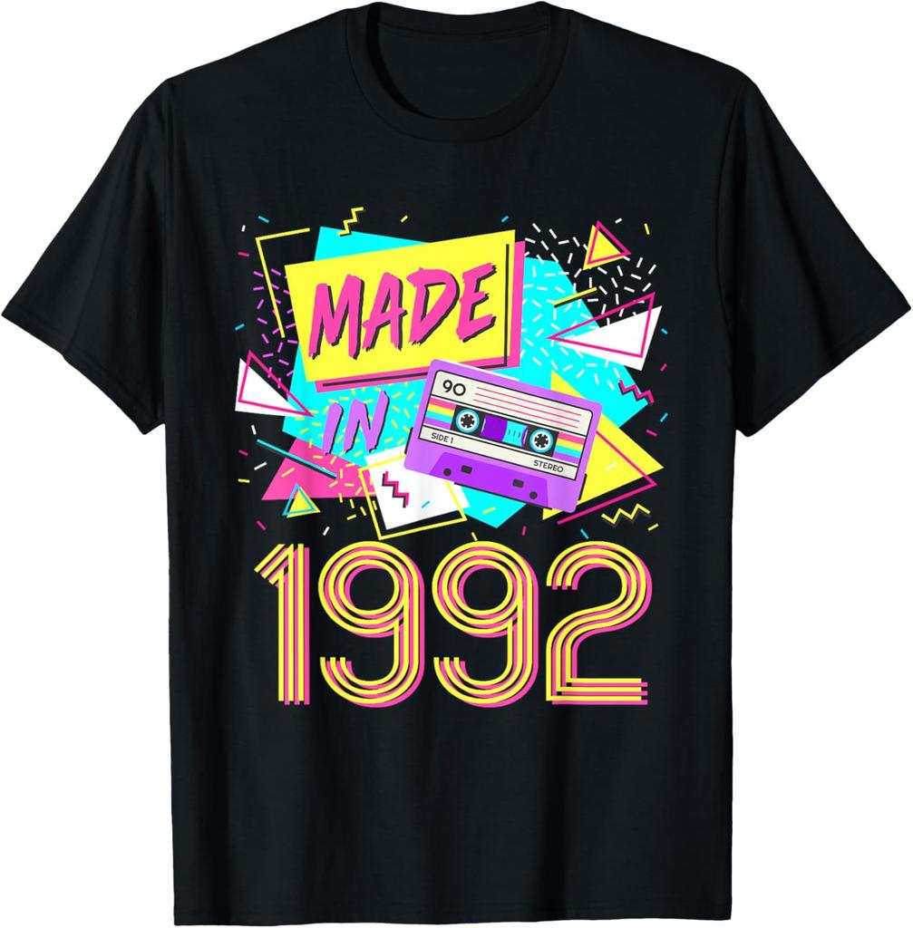 Made in 1992 33 Years Old Retro Vintage 80s 33th Birthday TShirt Unisex Summer Streetwear Tops Personalized Clothing Camisas