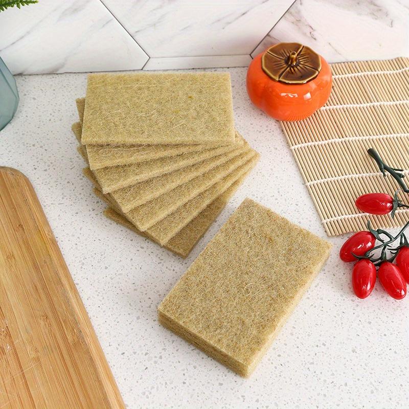 5pcs Coconut Fiber Scouring Pads - Non-Woven, High-Quality Reusable Exfoliating Pads for Kitchen, Bathroom, Living Room Cleaning