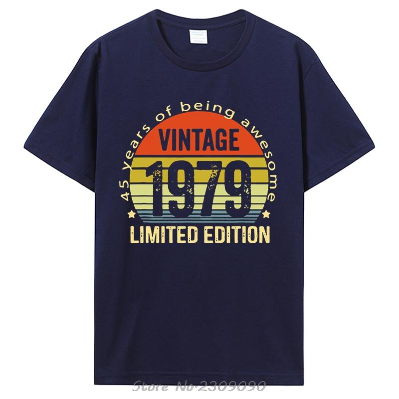 Graphic Streetwear Birthday Gifts Summer Style Cotton T-shirt Men Clothing Novelty Vintage Made In 1979 Fitness Tshirt Tees