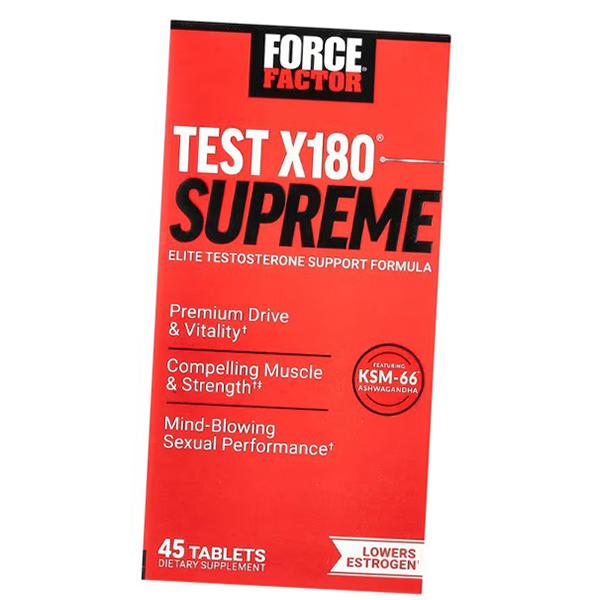 Formula for Supporting Testosterone Levels, Test X180 Supreme, Force Factor  45tab (08641014)