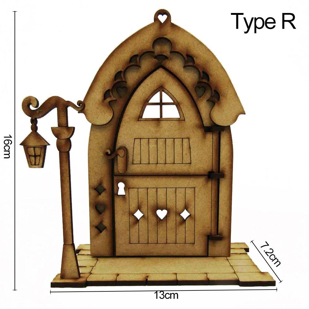 Miniature Fairy Gnome Door Figurines Vintage Wooden Elf Home Fairy Elf Door Kit For Yard Art Garden Tree Sculpture Statues Decor