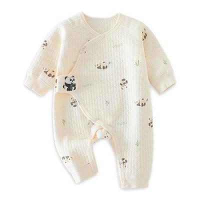 Baby Newborn Baby Long Month [Reegoo Peter] Clothes, Clothes, Clothes, Boys, Girls, Coveralls, Rompers, 100% Cotton, Sleeves, Padded, Panda, 52, 0-1