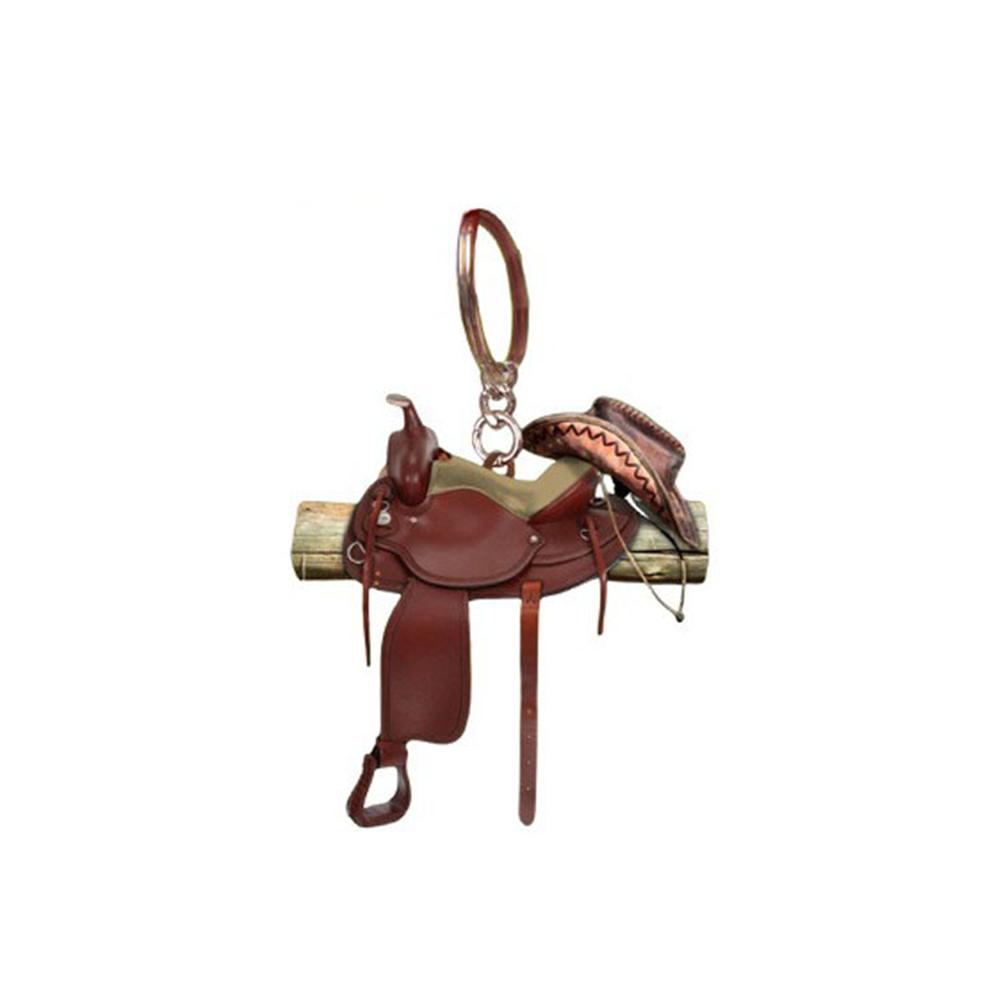 Portachiavi Forma Sella da Cowboy Western per Cavallo Ciondolo Acrilico Portachiavi da Appendere Decorazione Portachiavi per Auto Regali Non 3D