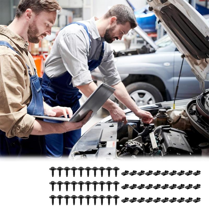 Car Body Bolts U-nut Clips Engine Cover Undertray Splash Shield Guard Bumper Fender Liner Retainer Fastener Rivet Screws