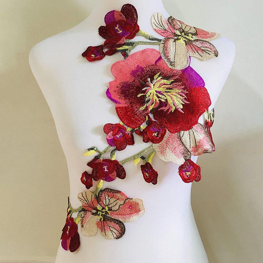 1 Stück Blumenstickerei Applikation zum Aufnähen für DIY Kleidung Kleid Nähzubehör Patches Hochzeitskleid Applikationen