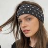 Wide Punk Headwrap Korean Style Elastic Hair Band Fashion Rivet Headbands  Headwear
