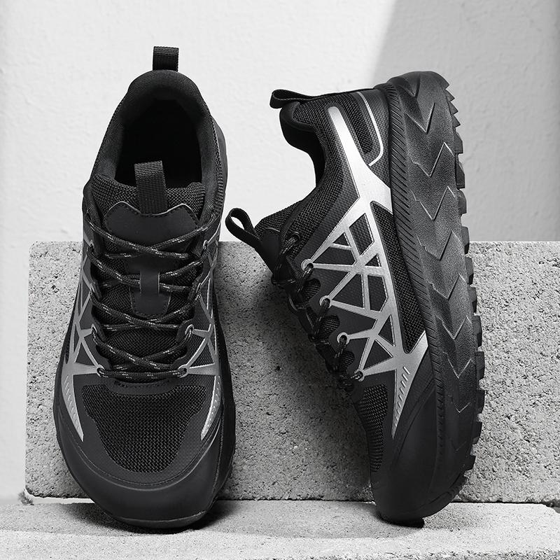 

Plus Size 39-48 Hiking Shoes for Men Wide Toe Box Casual Sneakers Breathable Anti-slip Outdoor Trainers for Camping Trekking 39 чёрный