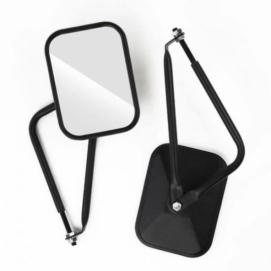 2pcs Side Mirrors Square Doorless Rear View Mirrors for Jeep Wrangler 1996-2019