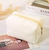 Cute Soft Plush Small Cosmetic Bag Portable Travel Pouch Solid Color Zipper Toiletry Storage Organizer for Women Makeup