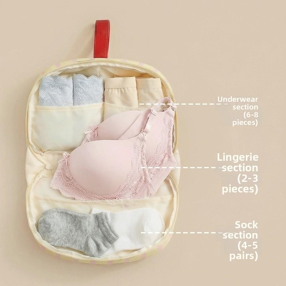 Portable Travel Bra Organizer Cartoon Lightweight Underwear Storage Bag Divided Grids Durable Lingerie Organizer Pouch