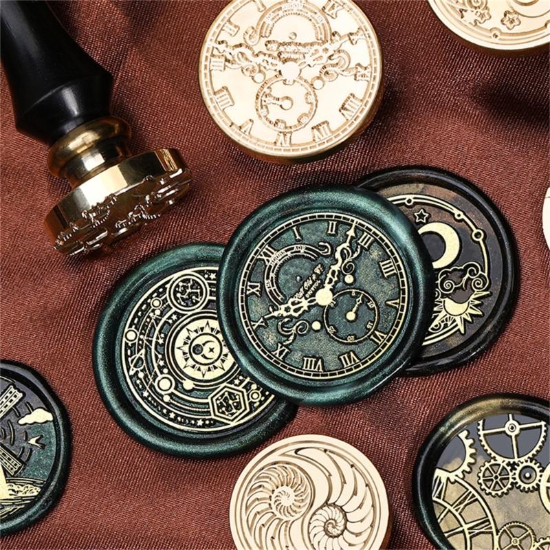 Time Theme Wax Seal Stamp Head for Sealing Wedding Invitations Appreciation Card Envelope Party Invitation