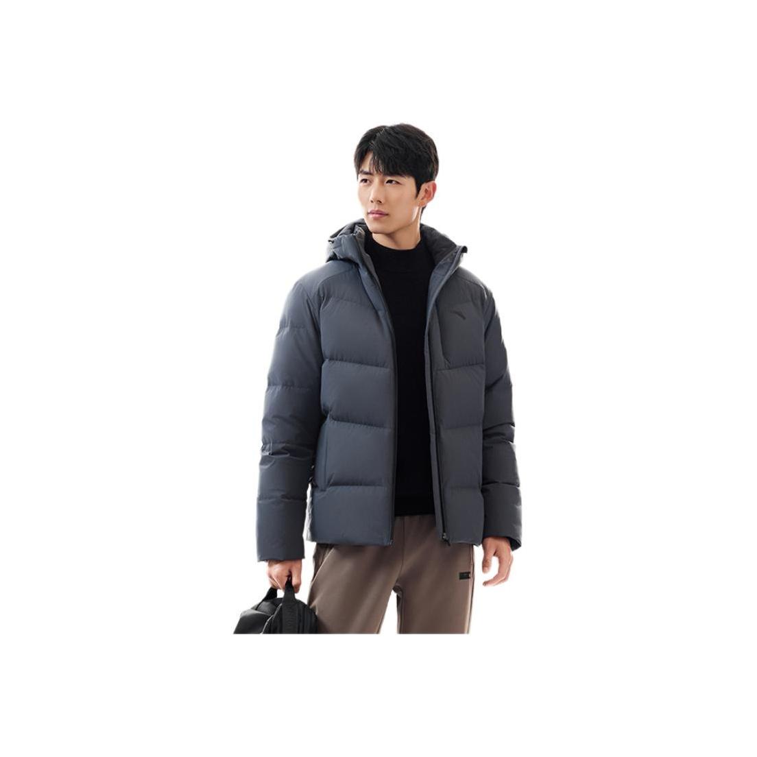 

Anta Однотонная куртка-пуховик с капюшоном на молнии, универсальная, повседневная, простая, мужская верхняя одежда 952547901-4 L