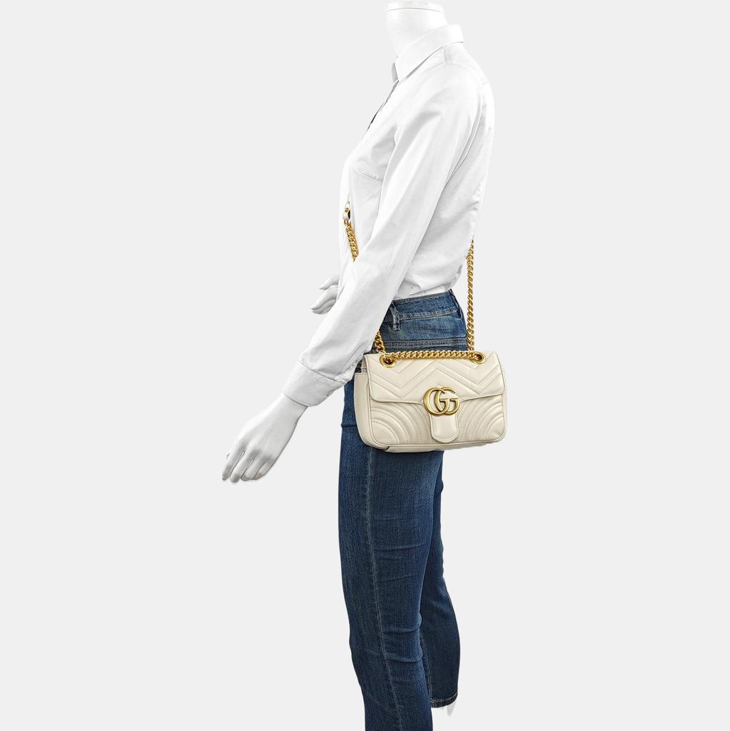 [Pre-Owned] Gucci GG Marmont Matelassé Mini Bag 'White' - Good #1IOZCGA