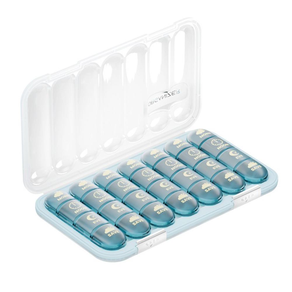 Large Capacity Weekly Pill Box Separate Grid Pill Storage Box Pill Organizer  Travel Use