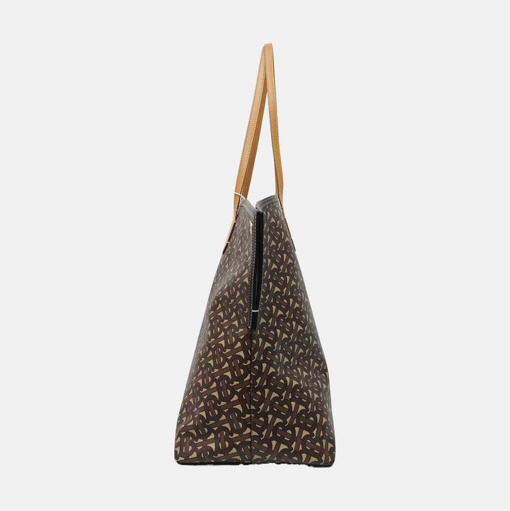 [Pre-Owned] Society Exclusive Logo Monogram Print Strapless Leather Tote Bag - Very Good #CKVJM7