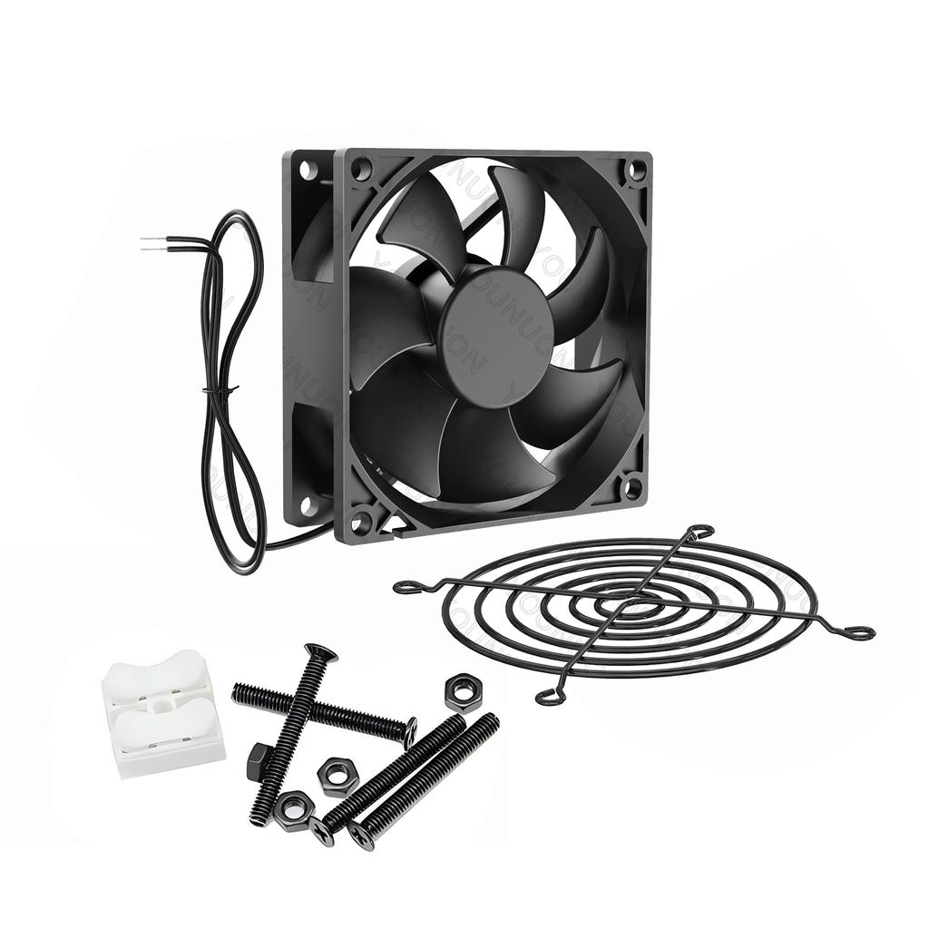 YOUNUON Dual Ball 92mm 9225 EC Brushless Fan AC 110V 115V 120V 220V 240V Axial Fan 92mm x 92mm x 25mm Comes with Srews/Grill