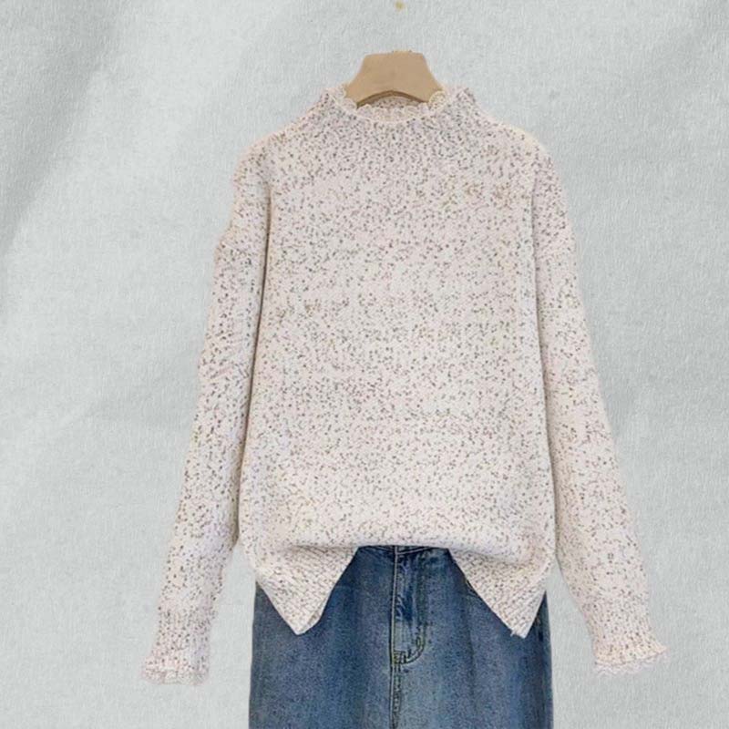 Sweater for Women Autumn Winter Thickened Warm Knitted Stretchy Long Sleeve Tops