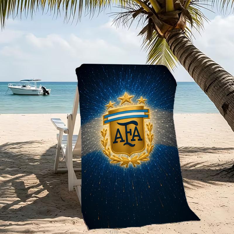 Beach Towel with Argentina Football Pattern - soft,absorbent,machine washable Lightweight&Modern,swimming,Travel Essentials