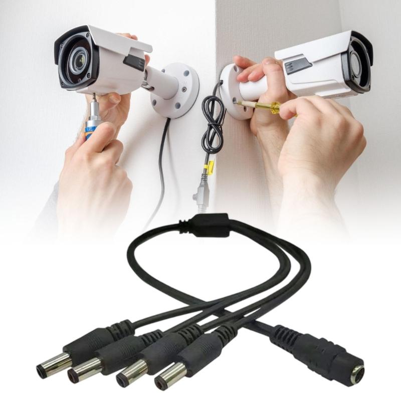 1 Female To 3/4/5/6/7/8 Male Plug Barrels Connector Power Adapter Connector Cord for LED Strips Light CCTV Camera