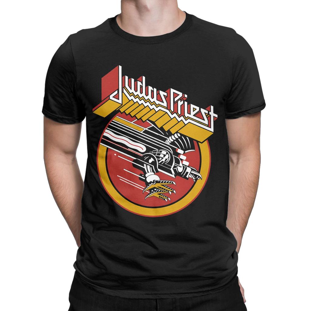British Metal Judas Priest T Shirt Summer  Harajuku TShirts Couple Cotton O Neck Oversize Top Tees Short Sleeve Vintage Tops