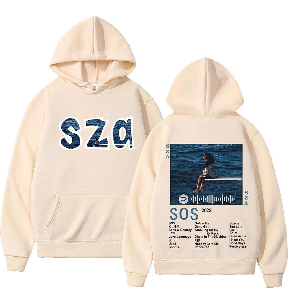 SZA New Music Album SOS Print Hoodies Unisex Women Casual Fashion Sweatshirts Oversized Hoodie Pullovers Tracksuit Unisex Clothing