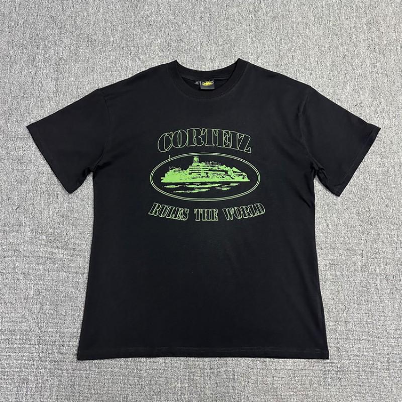 Corteiz Alcatraz Print Tee Unisex Streetwear Hip Hop Skateboard Casual Cotton T-Shirt Loose Fit