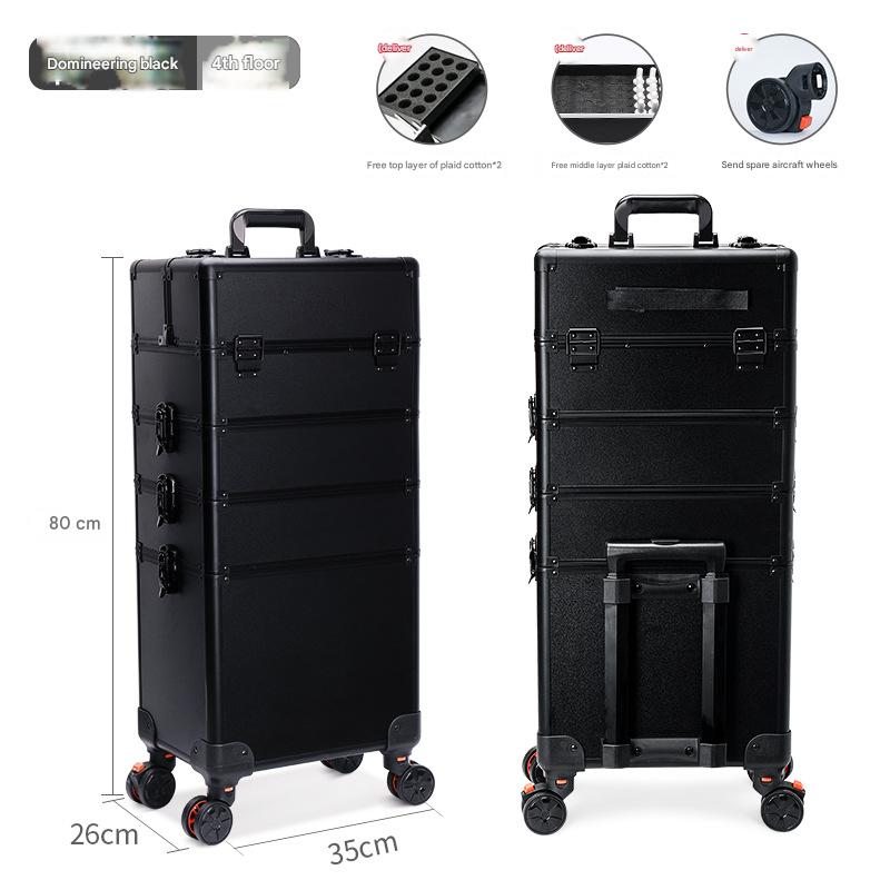 4 In 1 Rolling Makeup Case Makeup Case Beauty Nail And Hair Multi-Functional Rolling Case Large-Capacity Cosmetic Storage Case