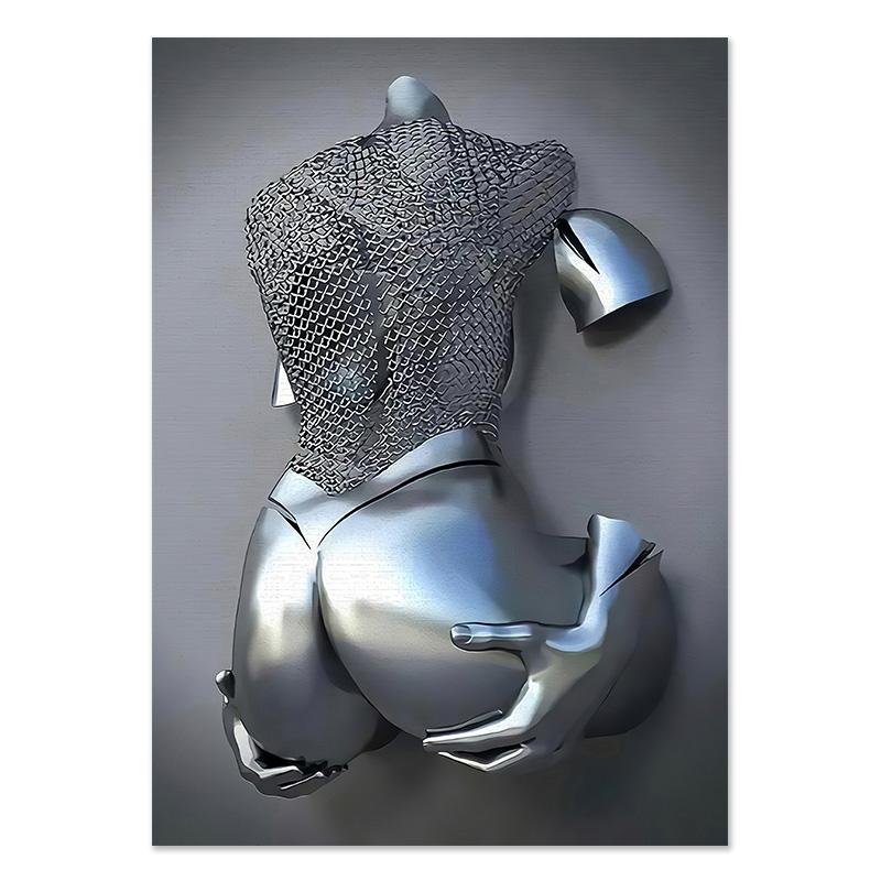 

Металлическая Фигура Статуя Романтическое Настенное Искусство Абстрактная Картина на Холсте Любители Скульптуры Плакаты Печатает Картины Гостиная Домашний Декор 40X50cm No Frame