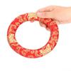 18cm Silk Brocade Round Meditation Singing Bowl Cushion Ring Pillow(Red)