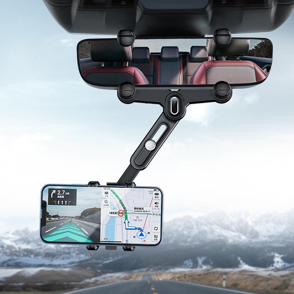 Snap-on Teleskopische Autotelefonhalterung Auto Innenraum Rückspiegel GPS Handyhalterung Einziehbar Fahrrekorder Halterung