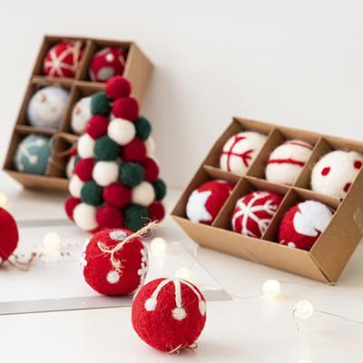 Laine Fe-lt IN-S Flocon De Neige Décoration D'arbre De Noël Boule De Décoration D'arbre De Noël À Faire Soi-Même Boule Petit Pendentif Boules De Noël