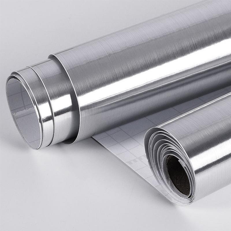 

1/3/5/10 м Наклейка Серебристая шлифованная водонепроницаемая самоклеящаяся Холодильник Лифт Дверь Кухонная столешница Шкаф Ремонт 40cmX1m