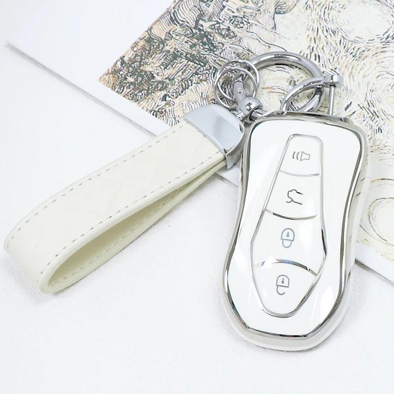 Tpu Car Key Case Cover Protector Fob For Geely Atlas Pro Boyue Tugella Azkarra Fy11 Emgrand Gs X6 Suv Ec7 Keychain Accessories