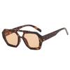 Black Brown Square Sunglasses Women Luxury Retro Double Bridges Polygon Sunglasses Female Thick Frame Eyewear Shades UV400