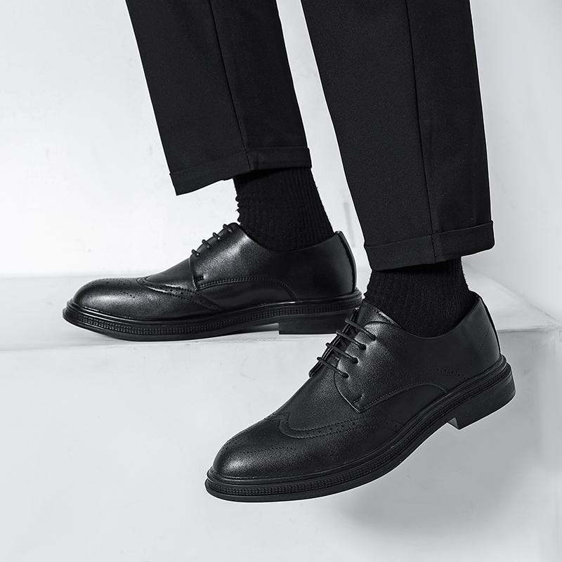 Brogue Men's Formal Shoes Minimalist Gentleman Style Wedding Party Outdoor Leisure Business Office Classic Black Men's Shoes